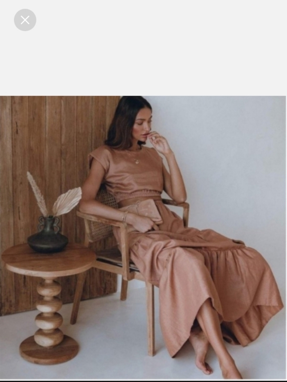 Aura the Label Luna Linen Skirt Set in Burnt Rose Sz Small